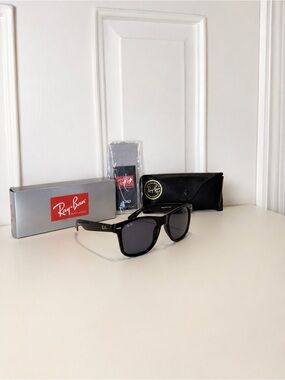 Ray-Ban Black Frame Sunglasses with Dark Gray Lenses